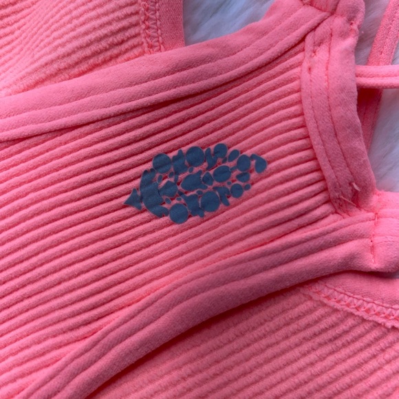 NWOT Free People Movement Happiness Runs Bra, Sports Bra Size M/L, Neon Orange - Picture 10 of 14